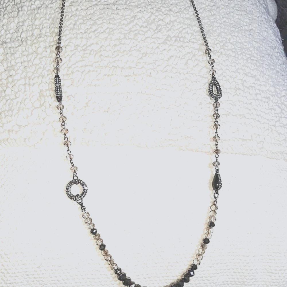 Long crystal necklace.Made From Best Crystals.